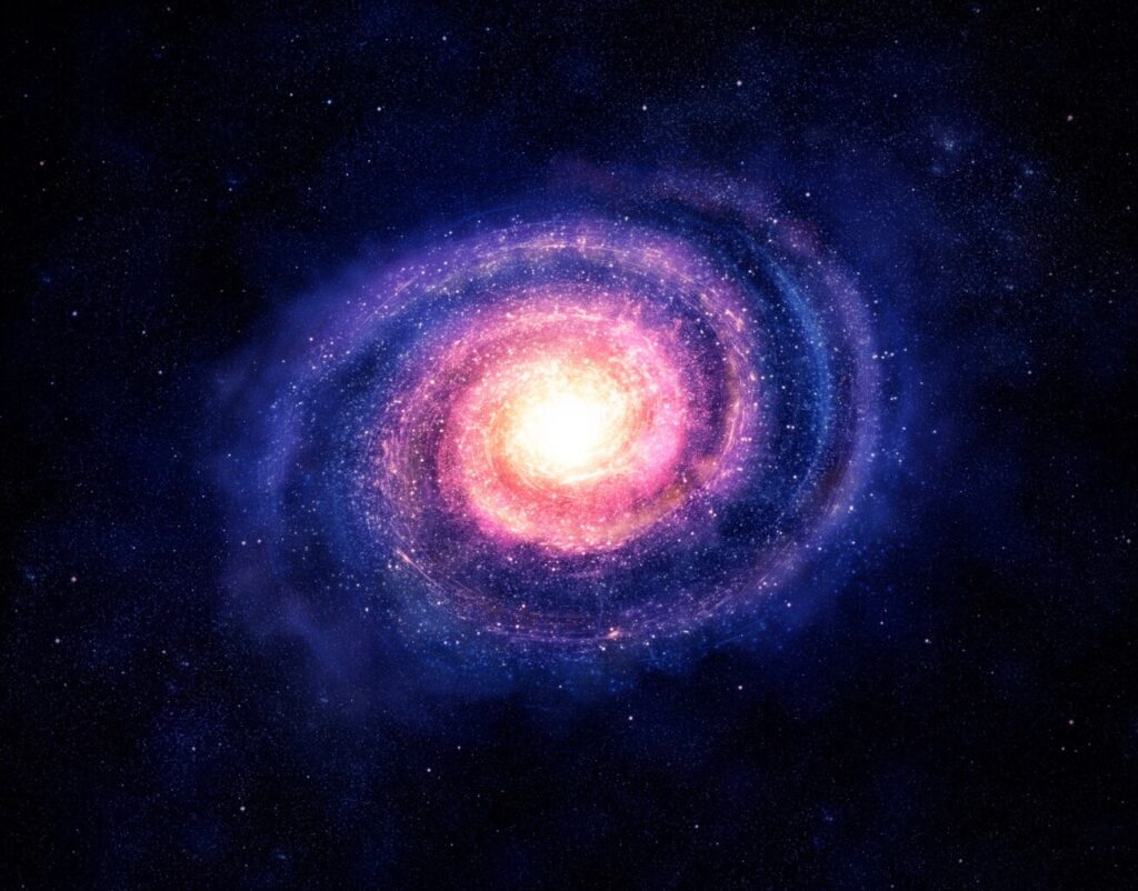 Structural representation of a spiral galaxy.