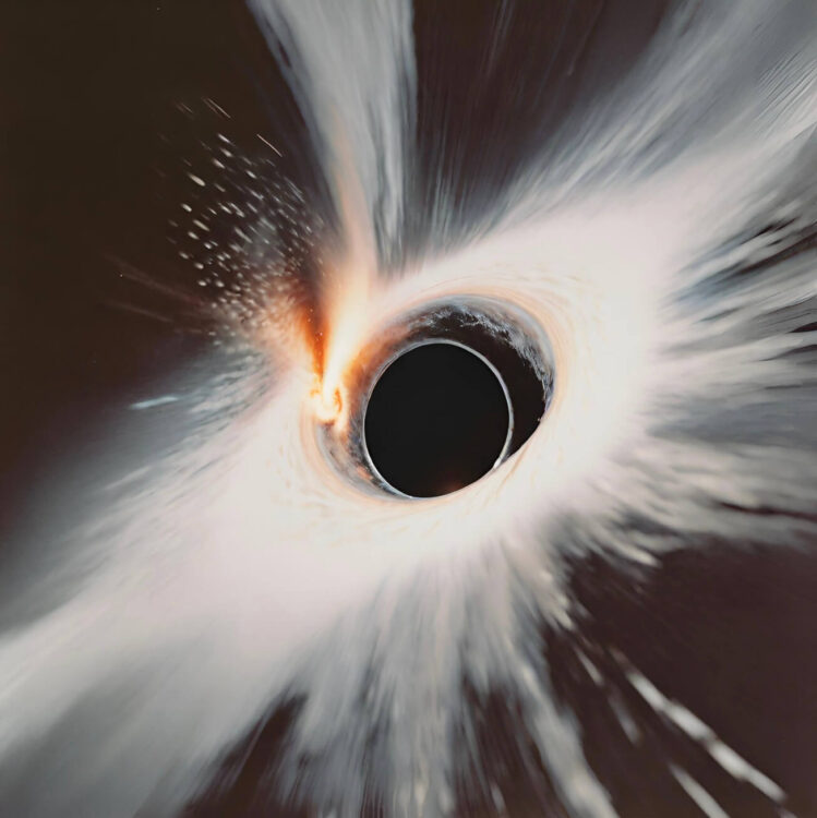 Black hole colliding with a white hole.